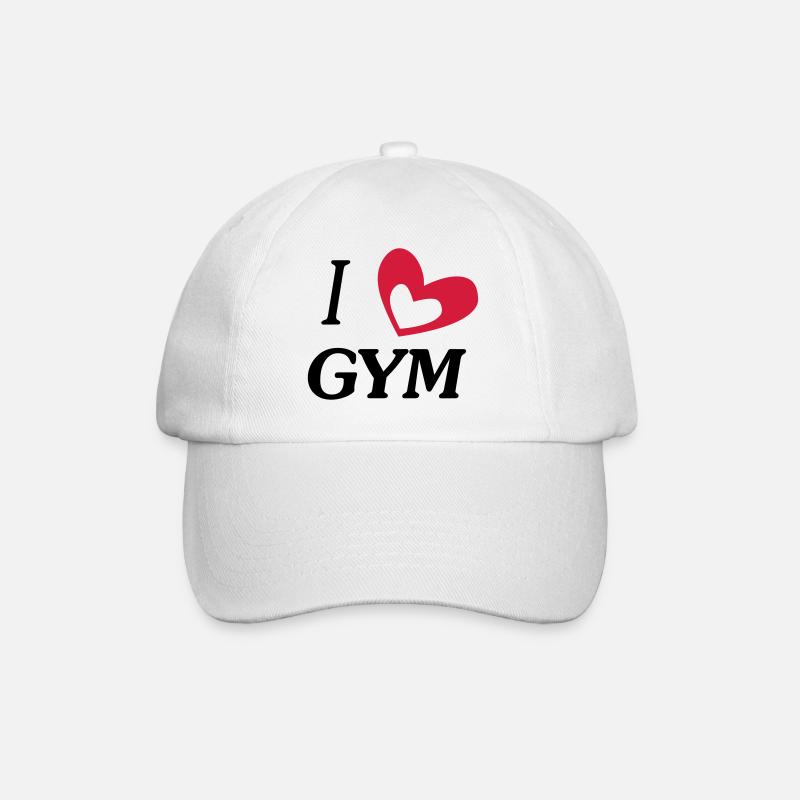 i love gym - Baseball Cap - white/white