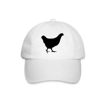 Laufende Huhn Henne - Baseballkappe - Weiß/Weiß - Vorne
