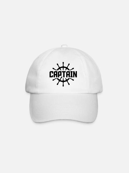 Captain Steuerrad Logo - Baseballkappe - Weiß/Weiß