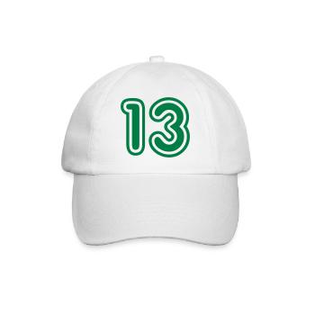 Green College Numers, College Zahlen, Nummern, 13 - Casquette classique - blanc/blanc - Devant