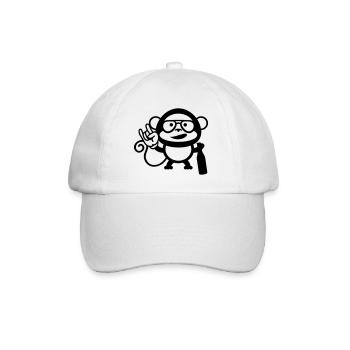 monkey party cool - Baseballkappe - Weiß/Weiß - Vorne