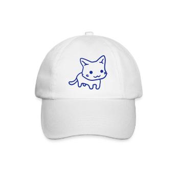 Pretty Cat Looking Happy Cheerful Smiling - Baseball Cap - white/white - Front