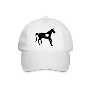 horse love heart - Baseballkappe - Weiß/Weiß - Vorne