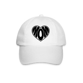 Mom Herz Mama Muttertag Mutterherz - Baseballkappe - Weiß/Weiß - Vorne