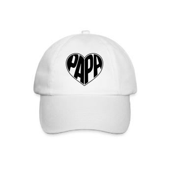 Dad Herz Papa Vatertag Vatertagsgeschenk - Baseballkappe - Weiß/Weiß - Vorne