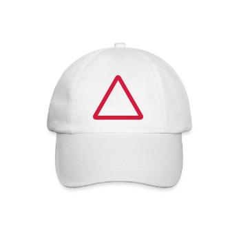 Triangle Warning Sign - Baseball Cap - white/white - Front