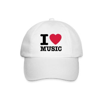 I love music EN - Baseball Cap - white/white - Front