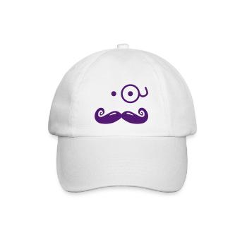 gentlemans mustache with glass / sir - Baseballkappe - Weiß/Weiß - Vorne