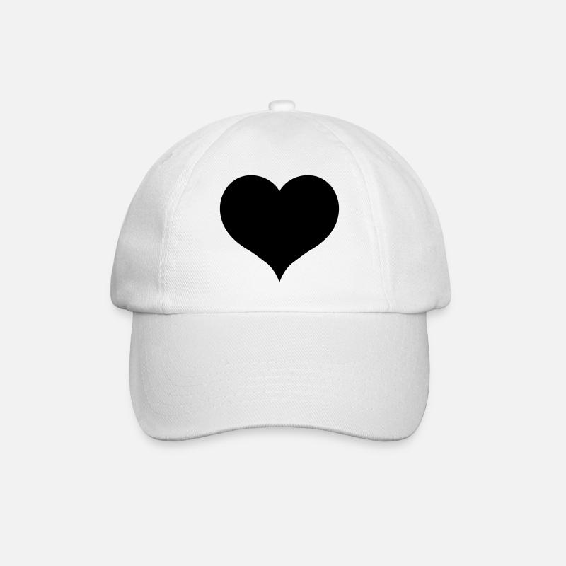 Coeur noir - Casquette classique - blanc/blanc