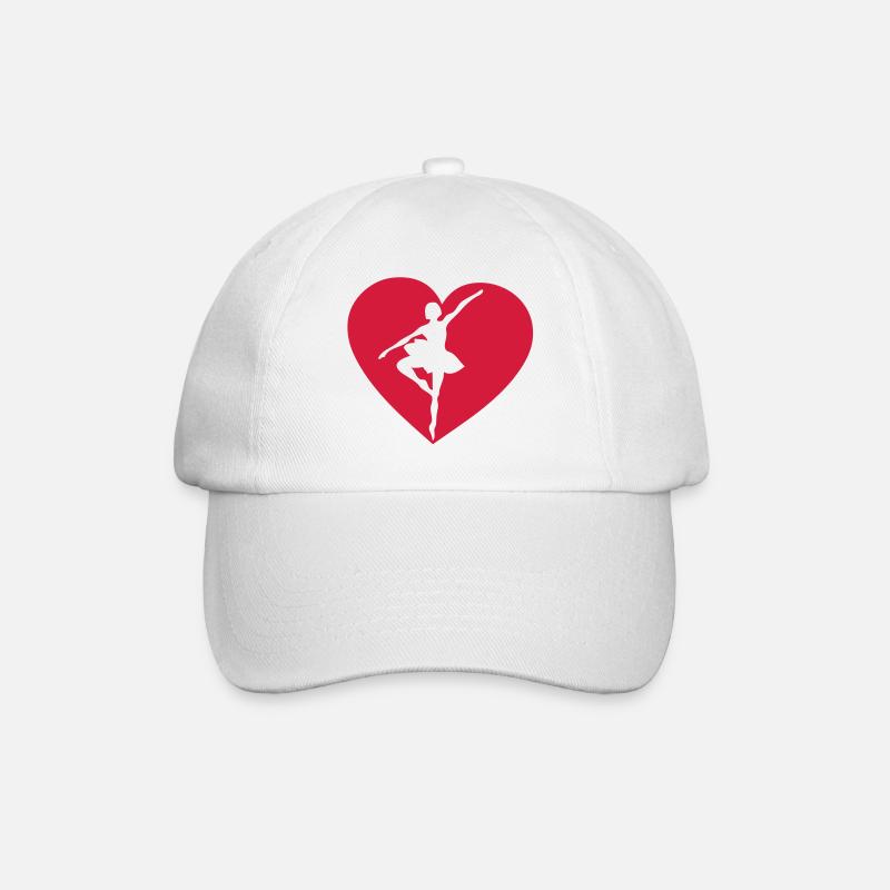 Liebe Herz Herzen Ballett-Tänzerin Dancer1 - Baseballkappe - Weiß/Weiß