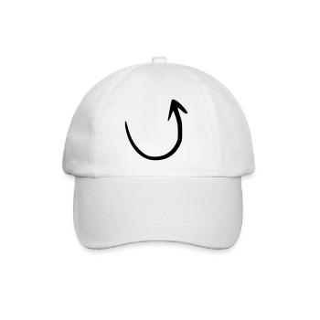 Arrow drawing sketch black - Baseball Cap - white/white - Front