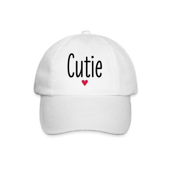 Valentine's Day Pet Name Cutie Heart Love Couple Love - Baseball Cap - white/white - Front