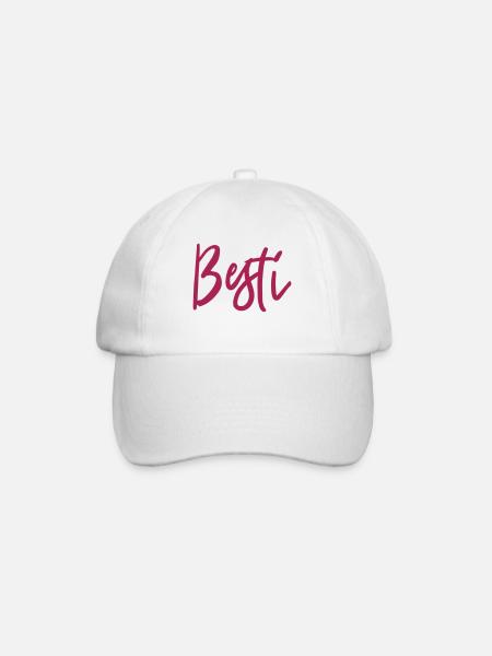 Besti | beste Freundin - Baseballkappe - Weiß/Weiß