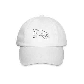 Turtle One-Line Style - Baseball Cap - white/white - Front