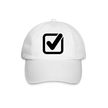 haken symbol icon - Baseballkappe - Weiß/Weiß - Vorne