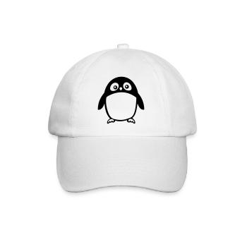 Pinguin - Baseballkappe - Weiß/Weiß - Vorne