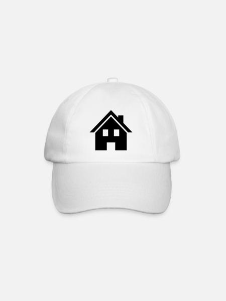 haus icon symbol - Baseballkappe - Weiß/Weiß