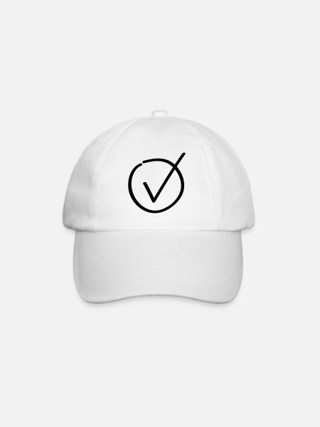 haken symbol icon - Baseballkappe - Weiß/Weiß