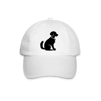 Dog shadow dog vector figure - Baseball Cap - white/white - Front