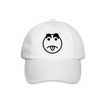 Emoji sketch noir triste - Casquette classique - blanc/blanc - Devant