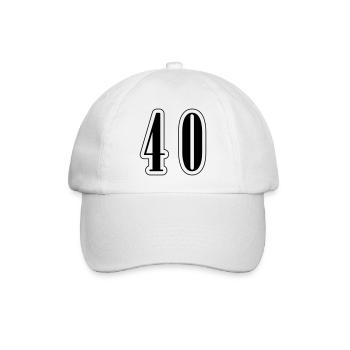40 Symbole numérique - Casquette classique - blanc/blanc - Devant