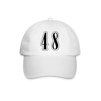 48 Zahl symbol - Baseballkappe - Weiß/Weiß - Vorne