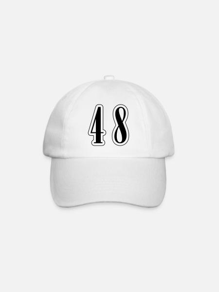 48 Number symbol - Baseball Cap - white/white