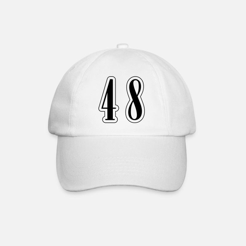48 Number symbol - Baseball Cap - white/white