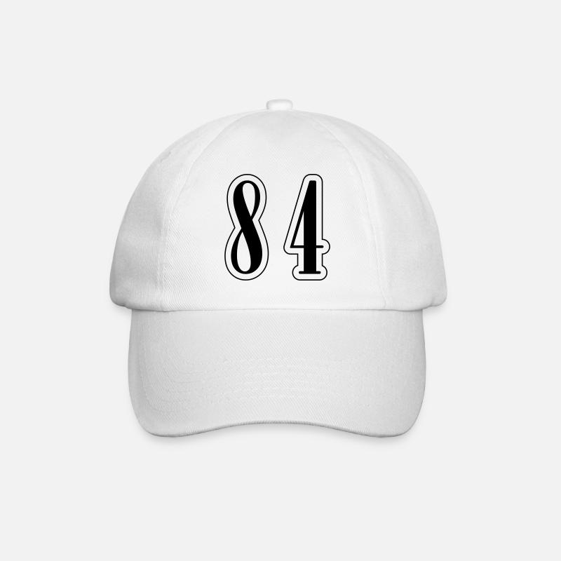84 Number Symbol - Baseball Cap - white/white