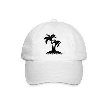 palm island symbol - Baseball Cap - white/white - Front