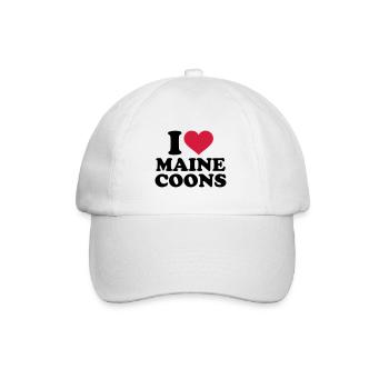 Maine Coon cat - Baseball Cap - white/white - Front