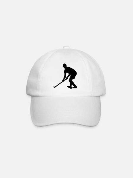 Hockey Feldhockey Geschenkidee - Baseballkappe - Weiß/Weiß