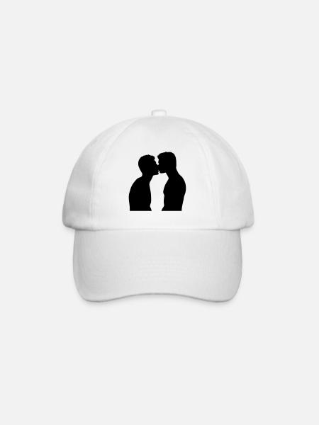 Gay Pride Kuss - Baseballkappe - Weiß/Weiß