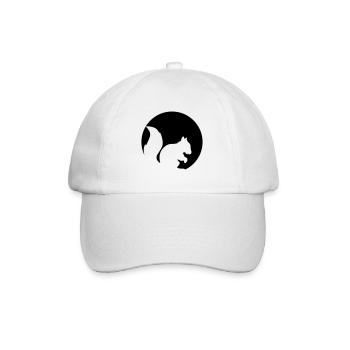 kreis rund logo silhouette schwarz eichhoernchen n - Baseballkappe - Weiß/Weiß - Vorne