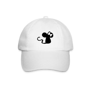Mouse with a bow - mouse gift idea - mouse - Baseball Cap - white/white - Front