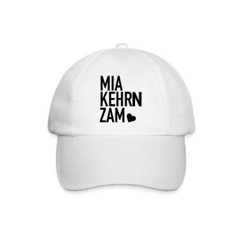 MIA KEHRN ZAM Spruch Bayern Hochzeit Polterabend - Baseballkappe - Weiß/Weiß - Vorne