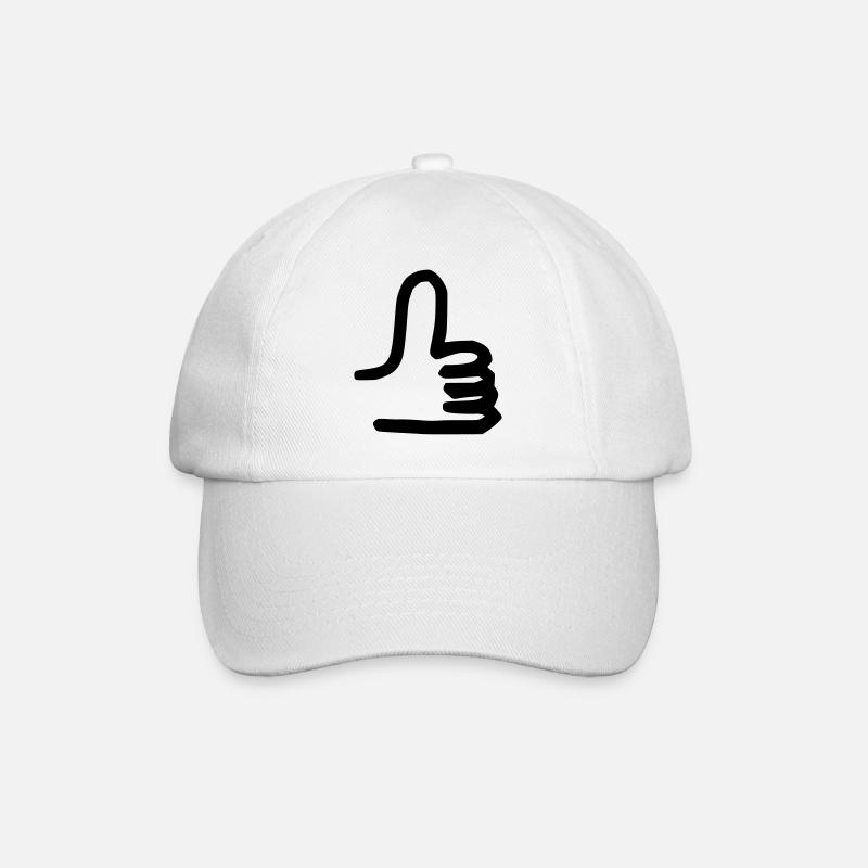 Daumen hoch - Baseballkappe - Weiß/Weiß
