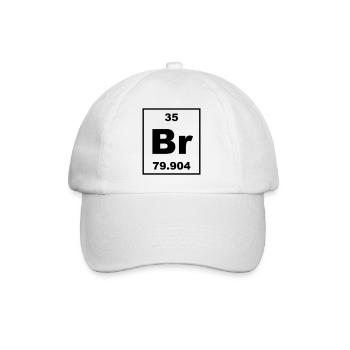 Bromine (Br) (element 35) - Baseball Cap - white/white - Front