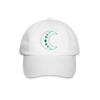 Große einzelne BOHO-Halbmondphasen - Baseballkappe - Weiß/Weiß - Vorne