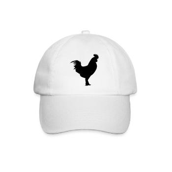 Rooster Silhouette Chicken - Baseball Cap - white/white - Front