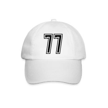 77 Numéro de numéro - Casquette classique - blanc/blanc - Devant