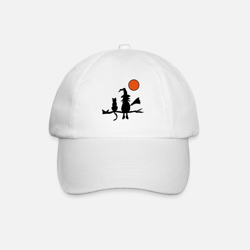 Sorcière avec chat - Casquette classique - blanc/blanc