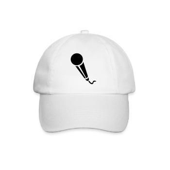 Mikrofon - Musik - Baseballkappe - Weiß/Weiß - Vorne