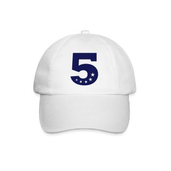 Fünf 5. Geburtstag - Baseballkappe - Weiß/Weiß - Vorne