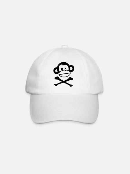 Skull-Ape - Baseball Cap - white/white