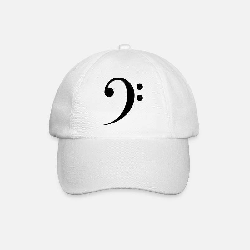 Bass clef - Baseball Cap - white/white
