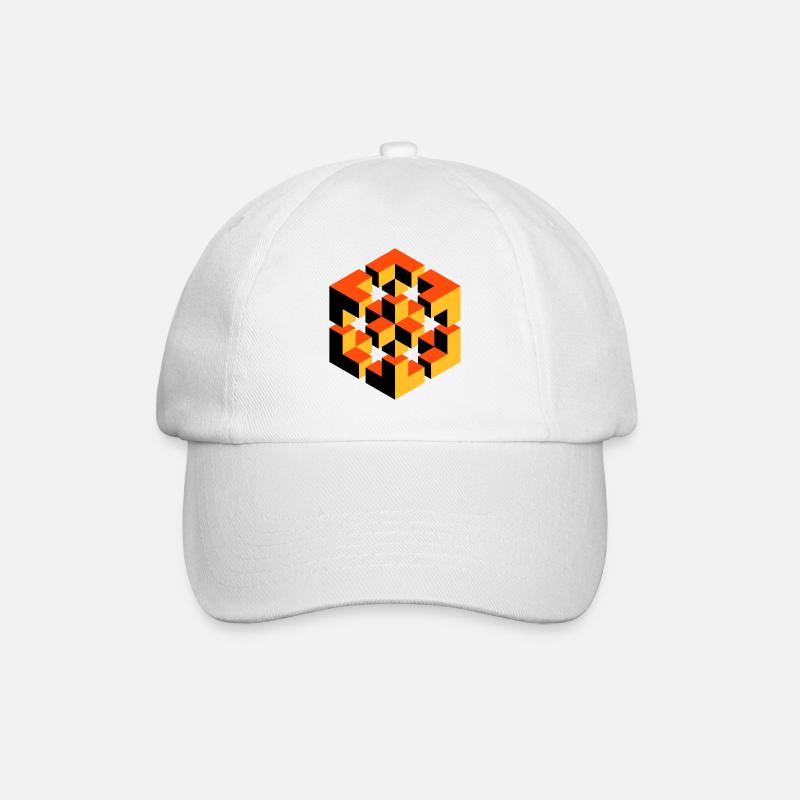 impossible figure Escher cubes de géométrie fantaisie - Casquette classique - blanc/blanc
