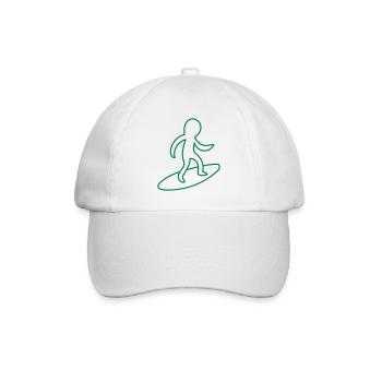 lil surfing guy - Baseball Cap - white/white - Front
