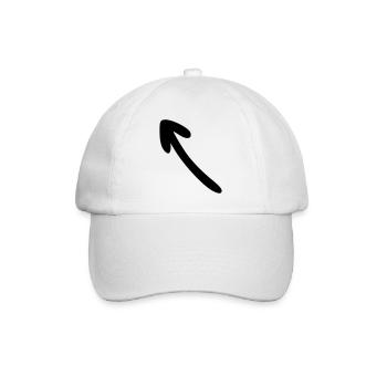 Arrow drawing sketch black - Baseball Cap - white/white - Front