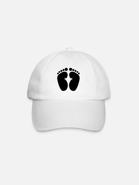 Babyfüsse für Schwangerschafts T-Shirt bedrucken - Baseballkappe - Weiß/Weiß